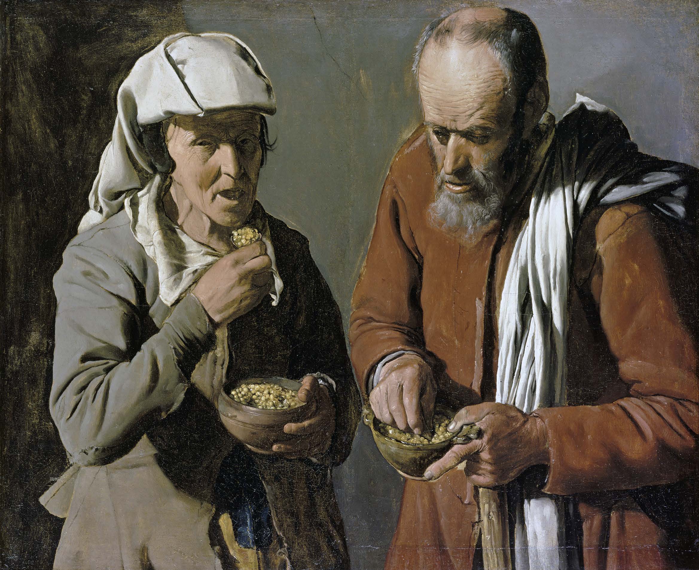 A peasant couple eating, c.1620